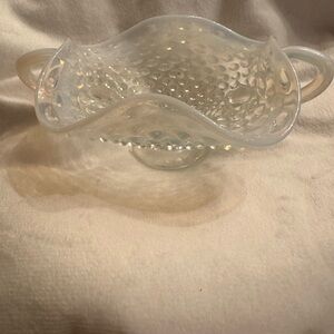 Vintage Fenton Moonstone Hob Knob/Bon Bon Bowl